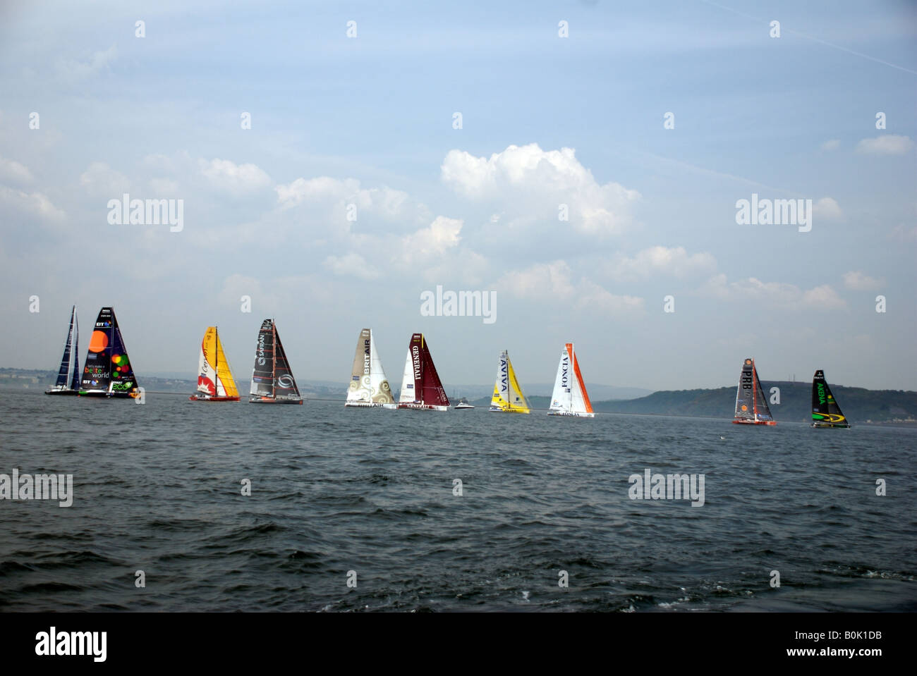 The competitors set off from the start line of the Artemis Transat 2008 ...