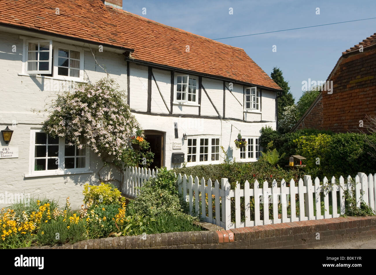 Old Whitewashed Cottage Crondall Surrey UK Stock Photo