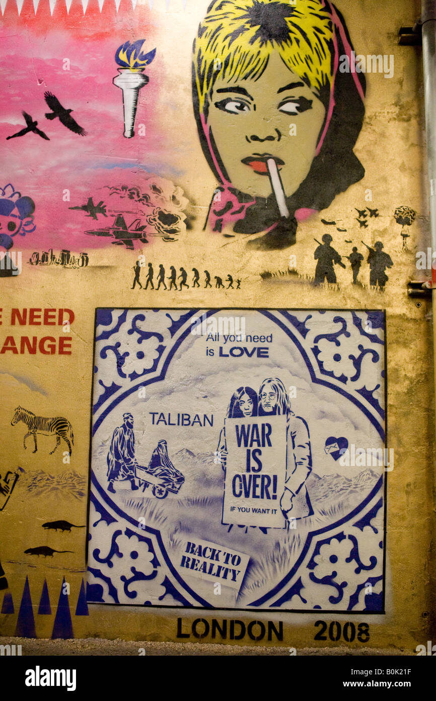 Banksy British Graffiti Artist Waterloo London UK Europe Stock Photo