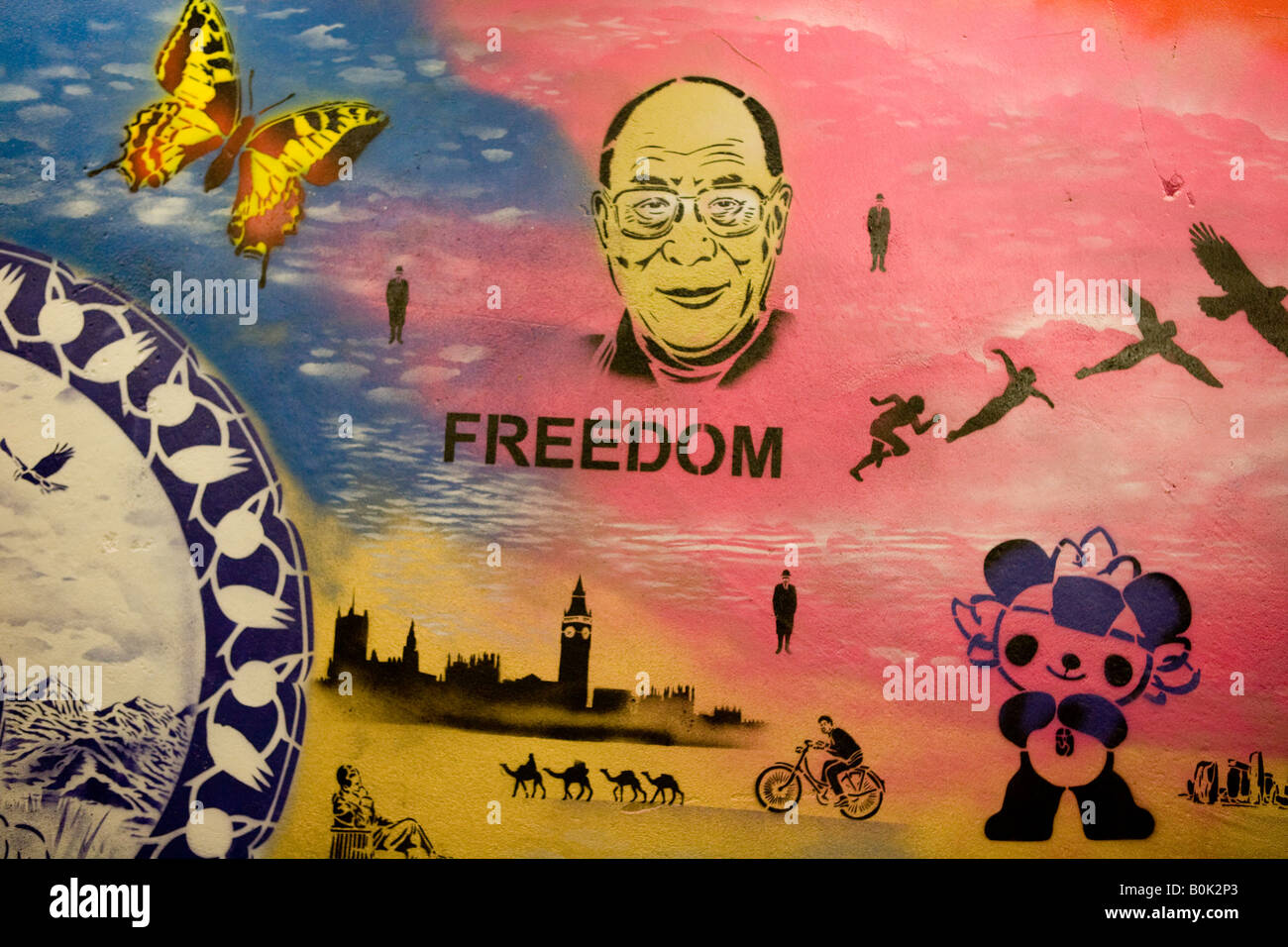 Banksy British Graffiti Artist Waterloo London UK Europe Stock Photo