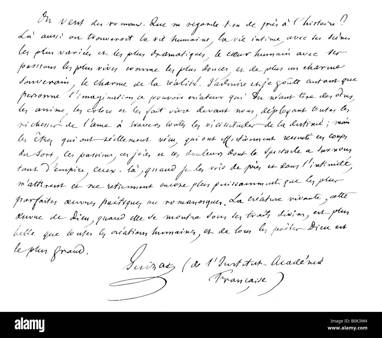 'Manuscript, Signed by Francois Guizot', c19th Century. Artist: Francois Guizot Stock Photo
