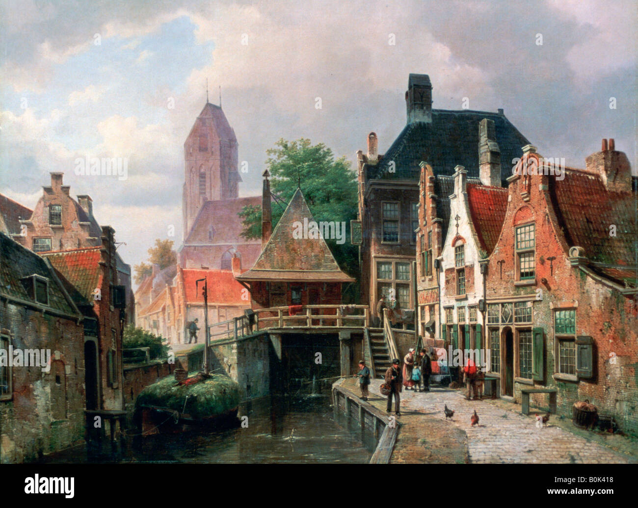 'View of Oudewater', c1867. Artist: Hermanus Koekkoek Stock Photo