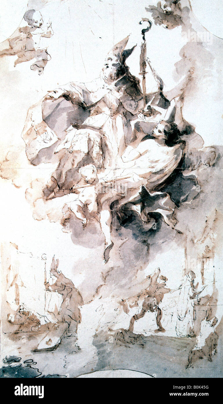 'Crowning Glory of Saint Stanislas', c1744-1796. Artist: Franz Anton Maulbertsch Stock Photo