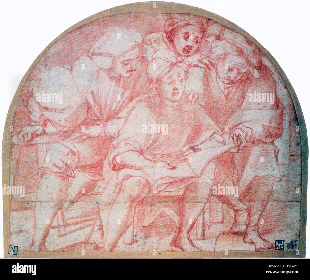 'Four Courtiers', c1514-1557. Artist: Jacopo Pontormo Stock Photo