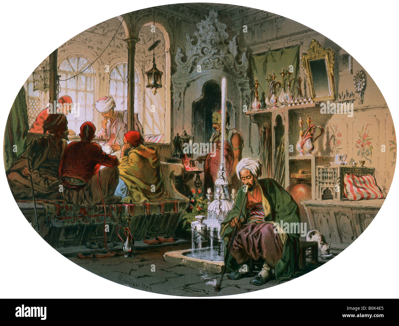 'Ottoman Coffee House', 1858. Artist Amadeo Preziosi Stock Photo Alamy