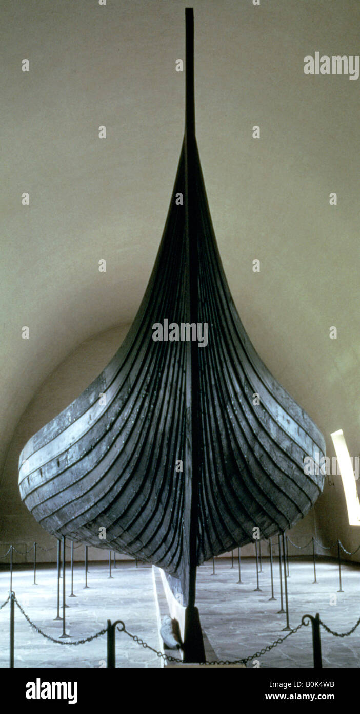 Viking ship, Norway, 9th Century. Artist: Unknown Stock Photo