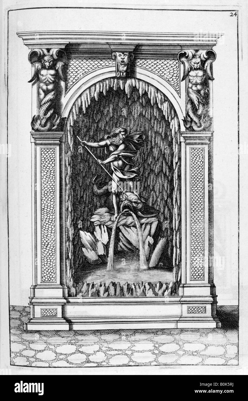 Fountain, grotto design, 1664.  Artist: Georg Andreas Bockler Stock Photo