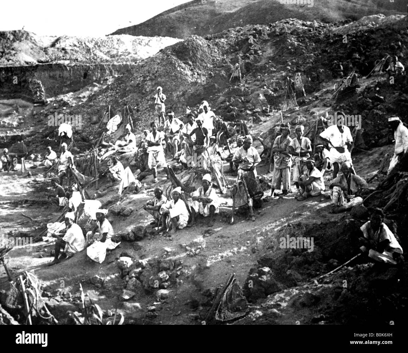 Opencast mine, Korea, 1900. Artist: Unknown Stock Photo
