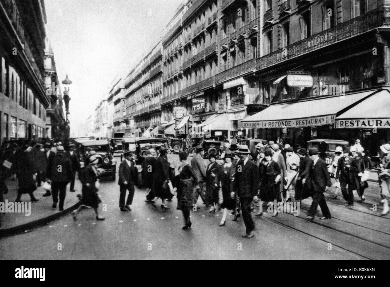 Rue Lafayette at shopping time, Paris, 1931.Artist: Ernest Flammarion Stock Photo