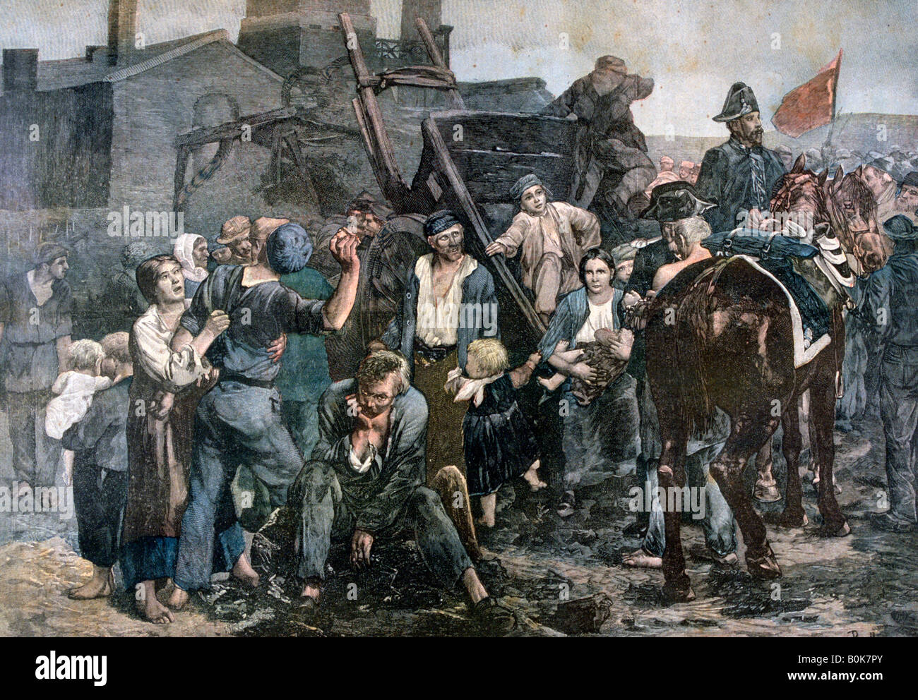 The Miner's Strike in Carmaux, 1892. Artist: Unknown Stock Photo