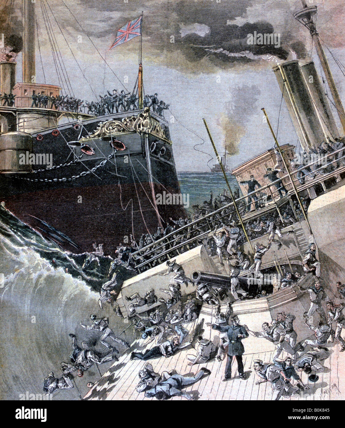 An Accident Aboard The Victoria 22 June 1893 Artist Henri Meyer an-accident-aboard-the-victoria-22-june-1893-artist-henri-meyer