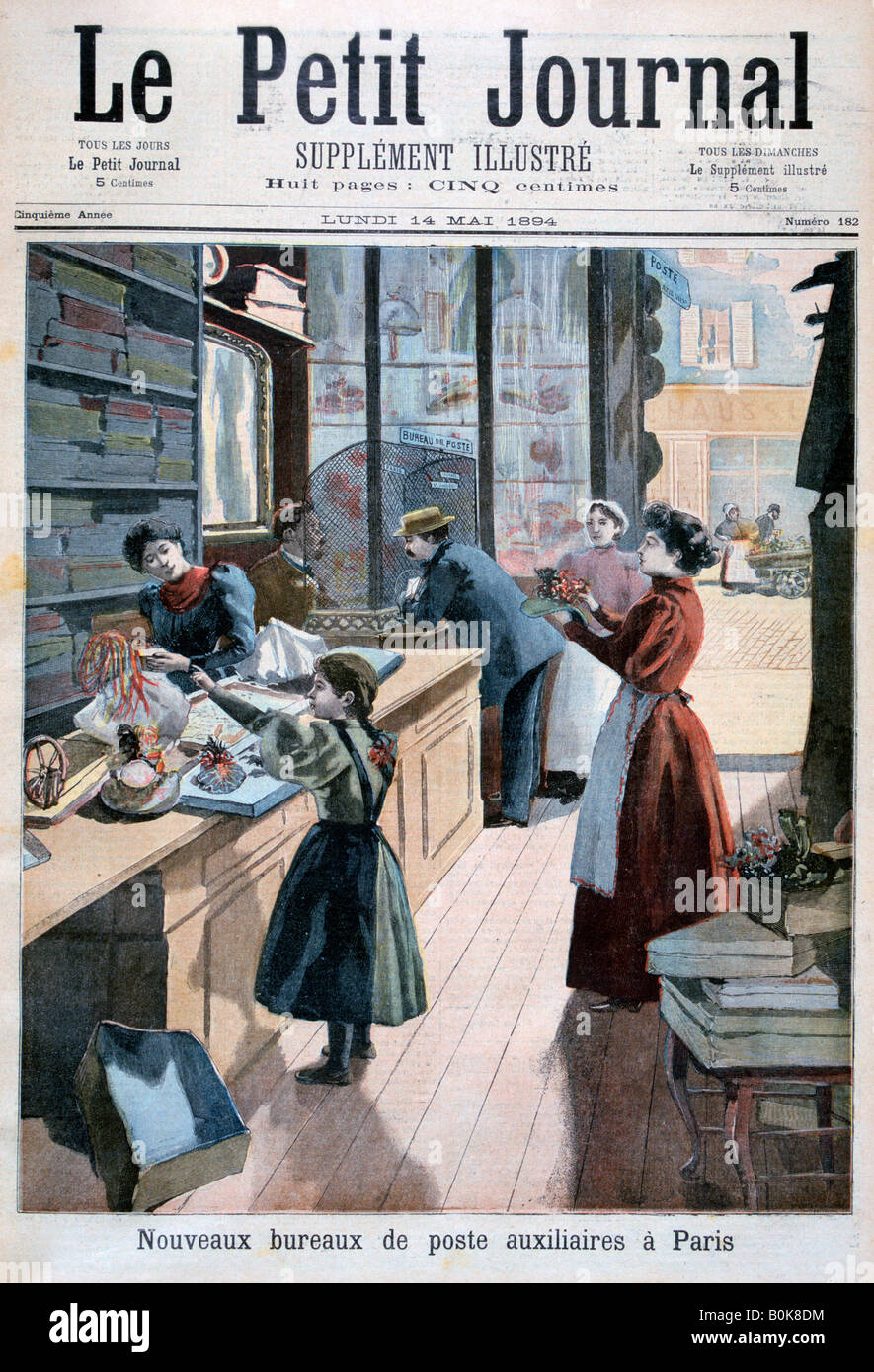 New auxiliary post offices, Paris, 1894. Artist: Unknown Stock Photo
