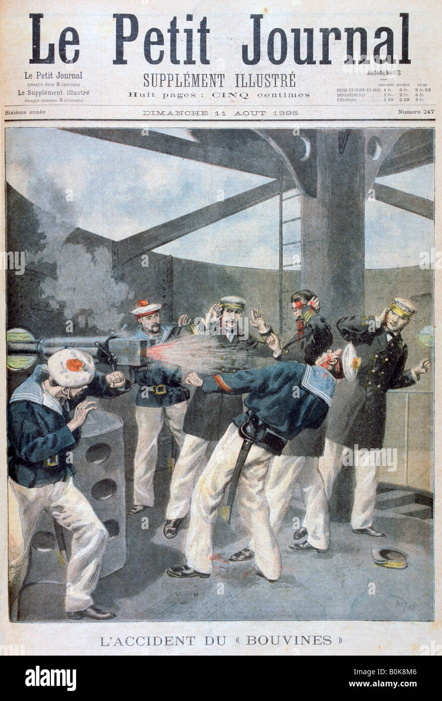 Accident on the French warship 'Bouvines', 1895. Artist: Oswaldo Tofani Stock Photo