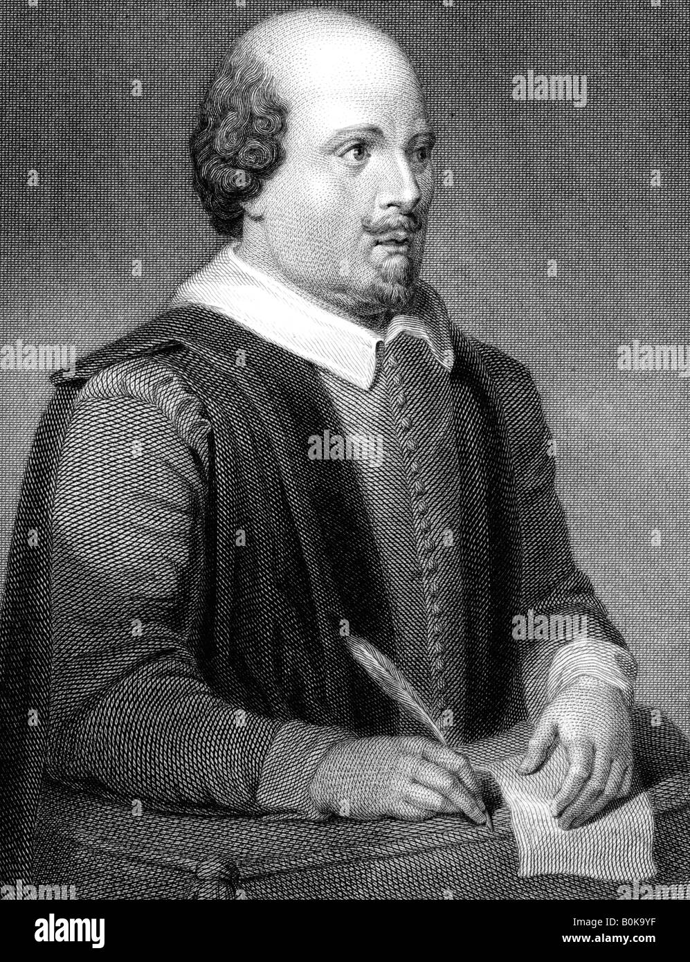 William Shakespeare, English poet and playwright, (1820). Artist: William Finden Stock Photo