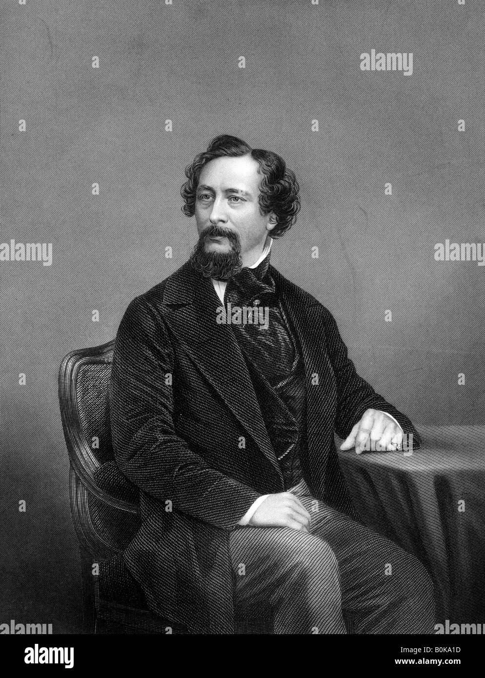 Charles Dickens, English novelist, 19th century.Artist: DJ Pound Stock Photo