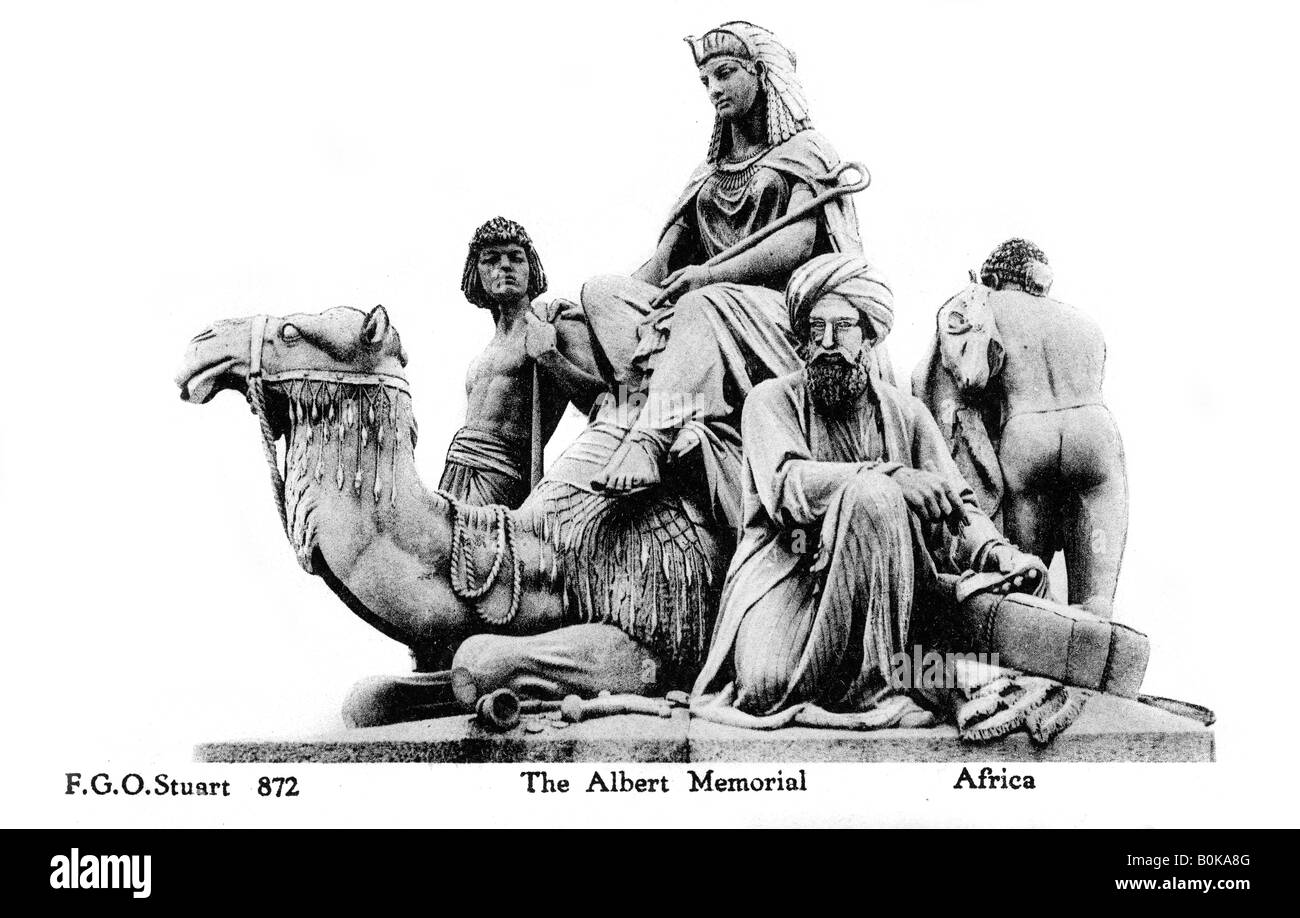 Africa, the Albert Memorial, London, 20th century. Artist: Unknown Stock Photo
