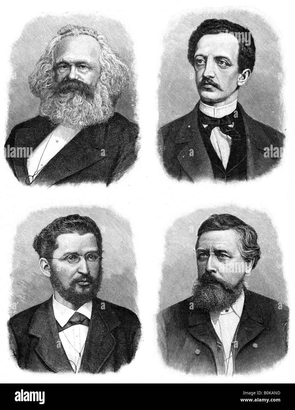 Four German socialists, (1903). Artist: Unknown Stock Photo