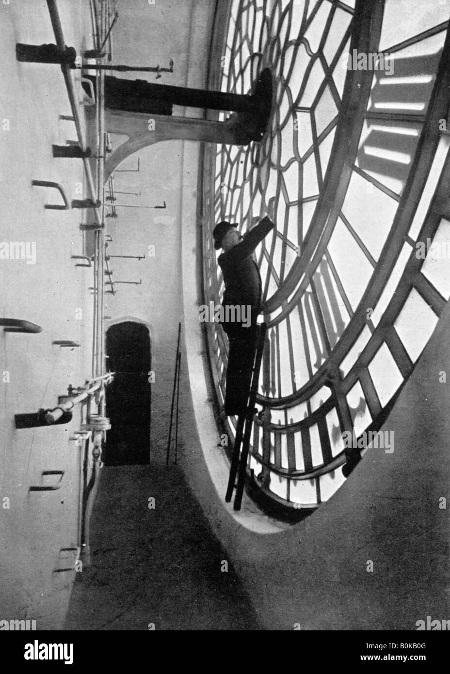 Inside the clock face of Big Ben, Palace of Westminster, London, c1905. Artist: Unknown Stock Photo
