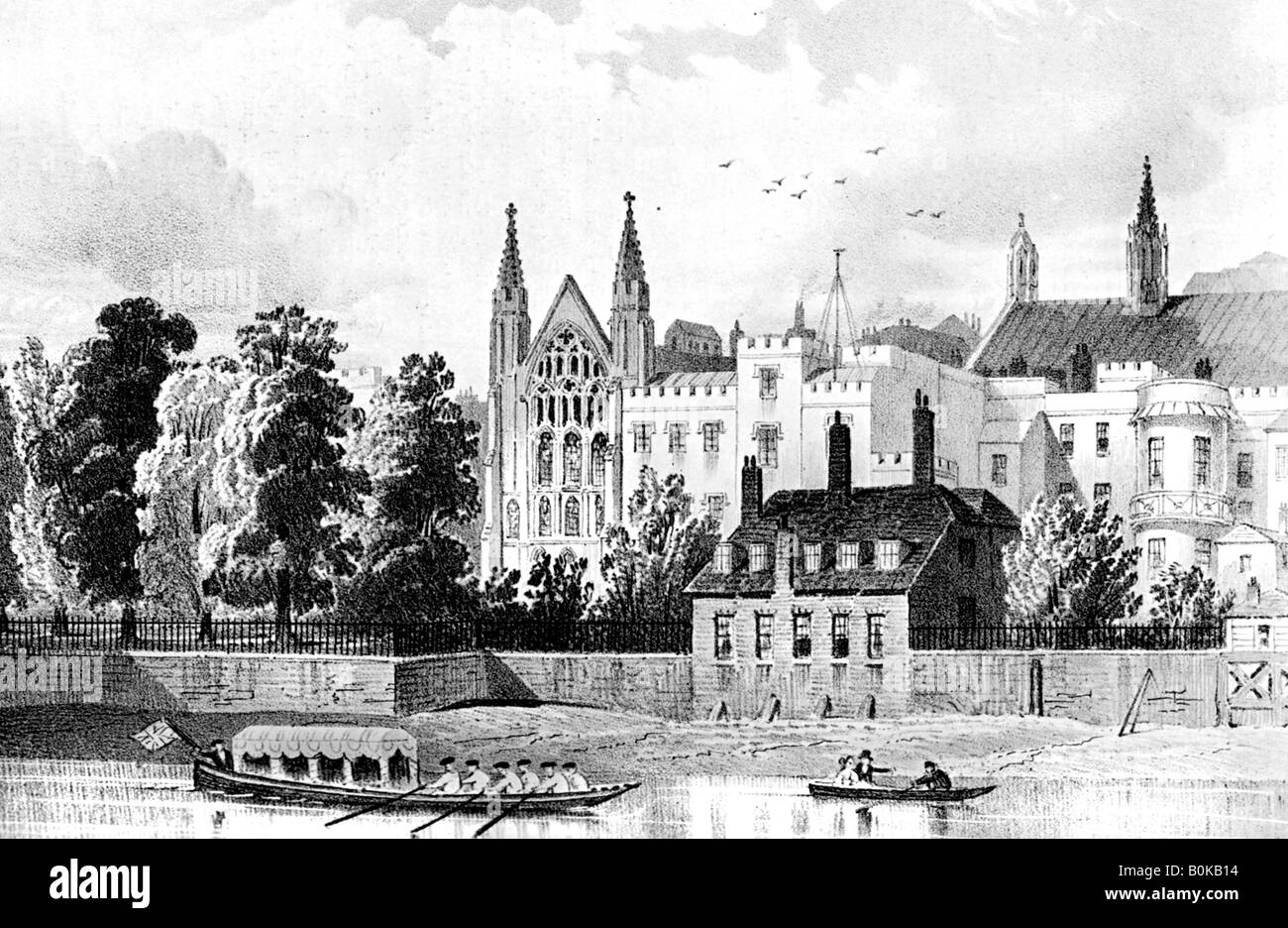 St Stephen's Chapel and the Speaker's House, Westminster, London, 1834
