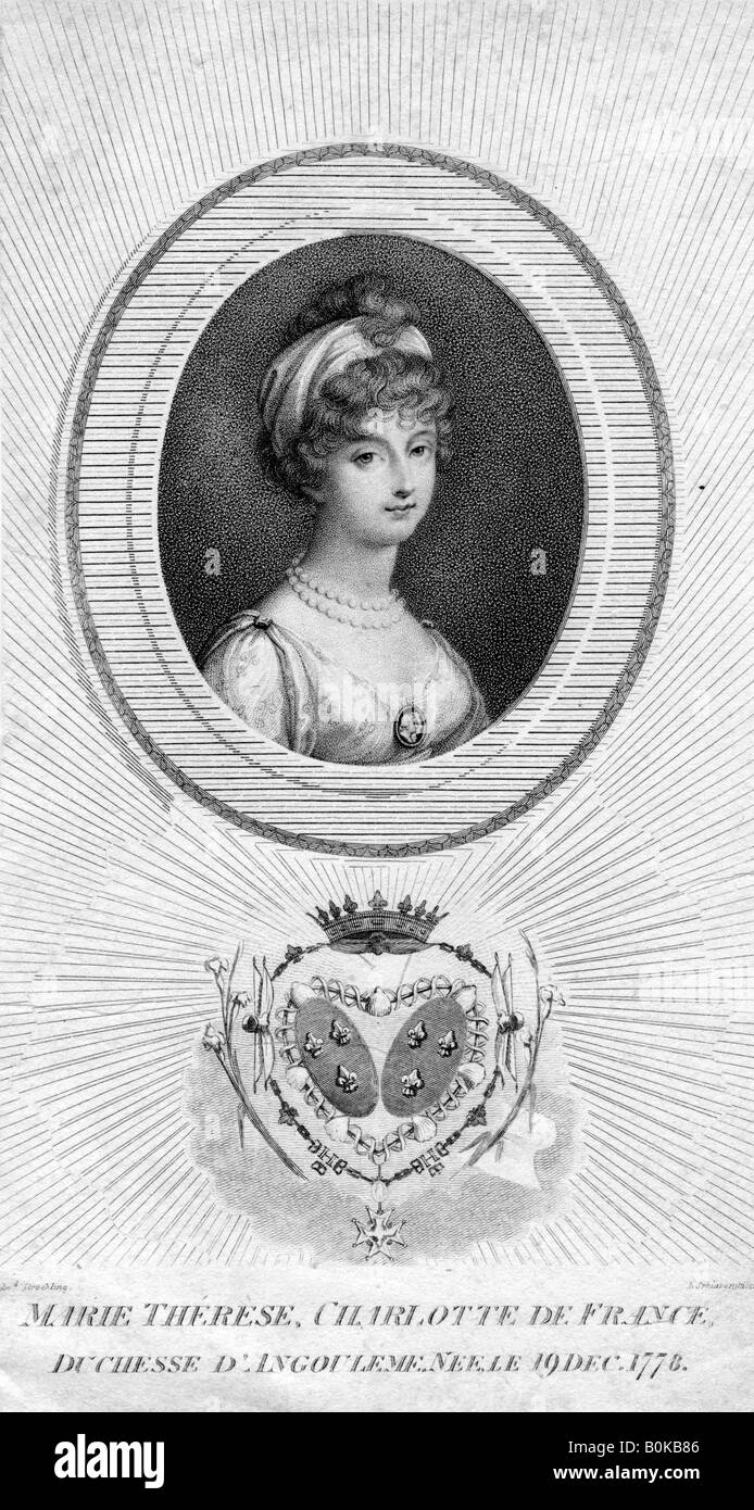 Marie-Therese-Charlotte de Bourbon, Duchess of Angouleme and Dauphine of France, 1805.Artist: Luigi Schiavonetti Stock Photo