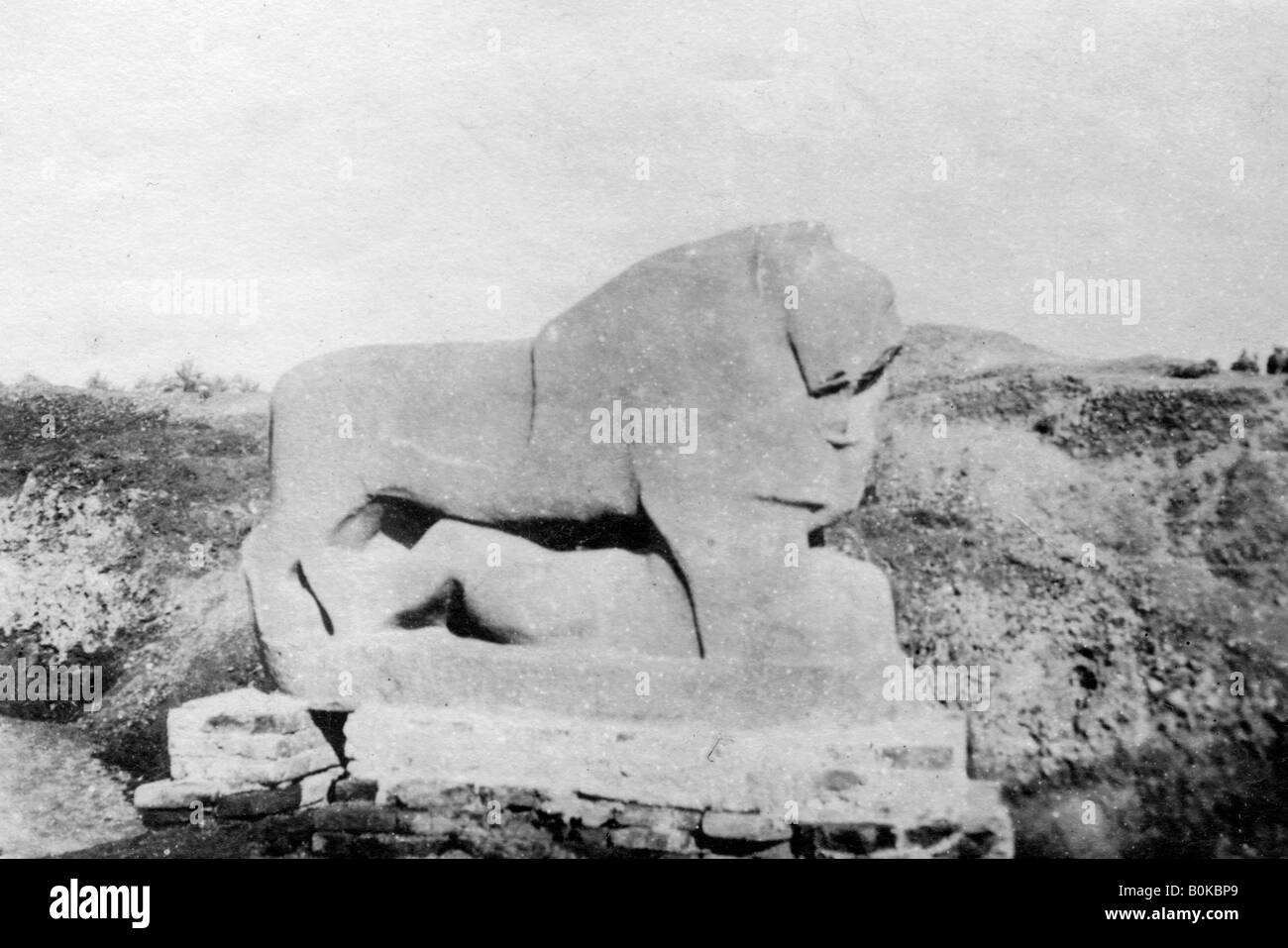 Lion of Babylon statue, Babylon, Babil, Mesopotamia, 1918. Artist: Unknown Stock Photo