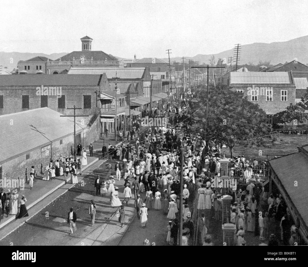 King Street looking north, Kingston, Jamaica, c1905.Artist: Adolphe Duperly & Son Stock Photo