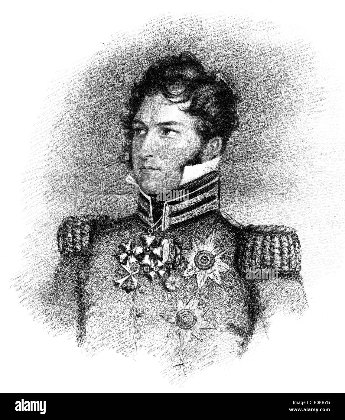 Prince Leopold George Christian Frederick of Saxe-Coburg-Saalfeld, 1816.Artist: Henry Meyer Stock Photo
