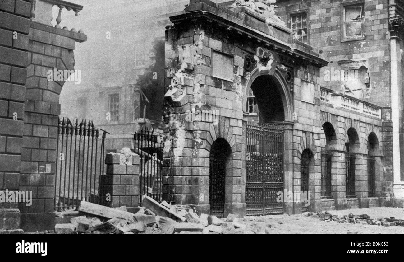 The Four Courts bombarded, Dublin, Ireland, July 1922 (1935). Artist: Unknown Stock Photo