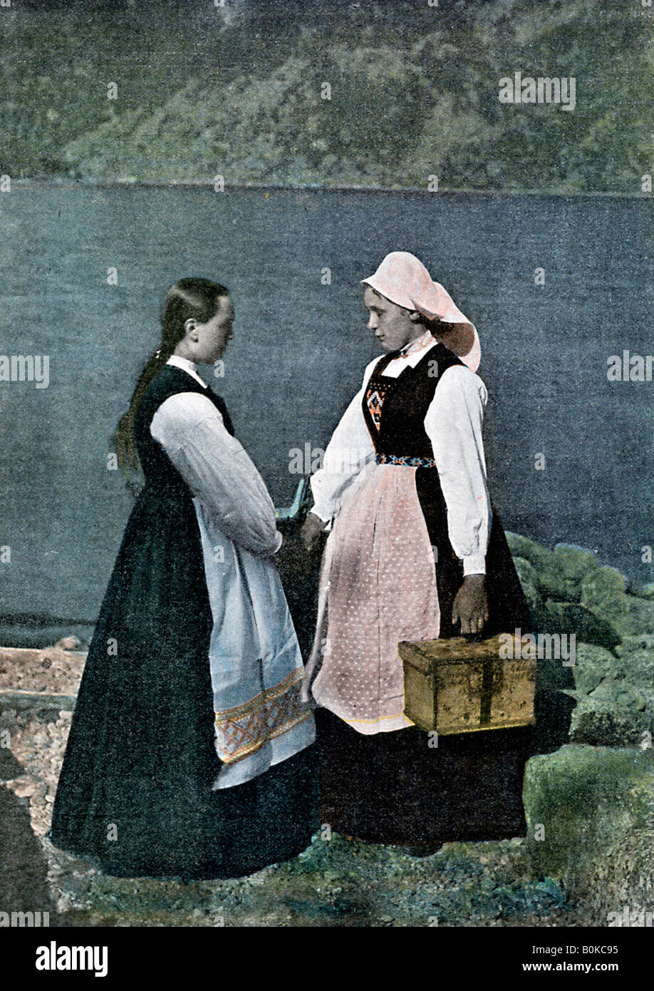 Postwoman, Sognafjorden, Norway, c1890. Artist: L Boulanger Stock Photo