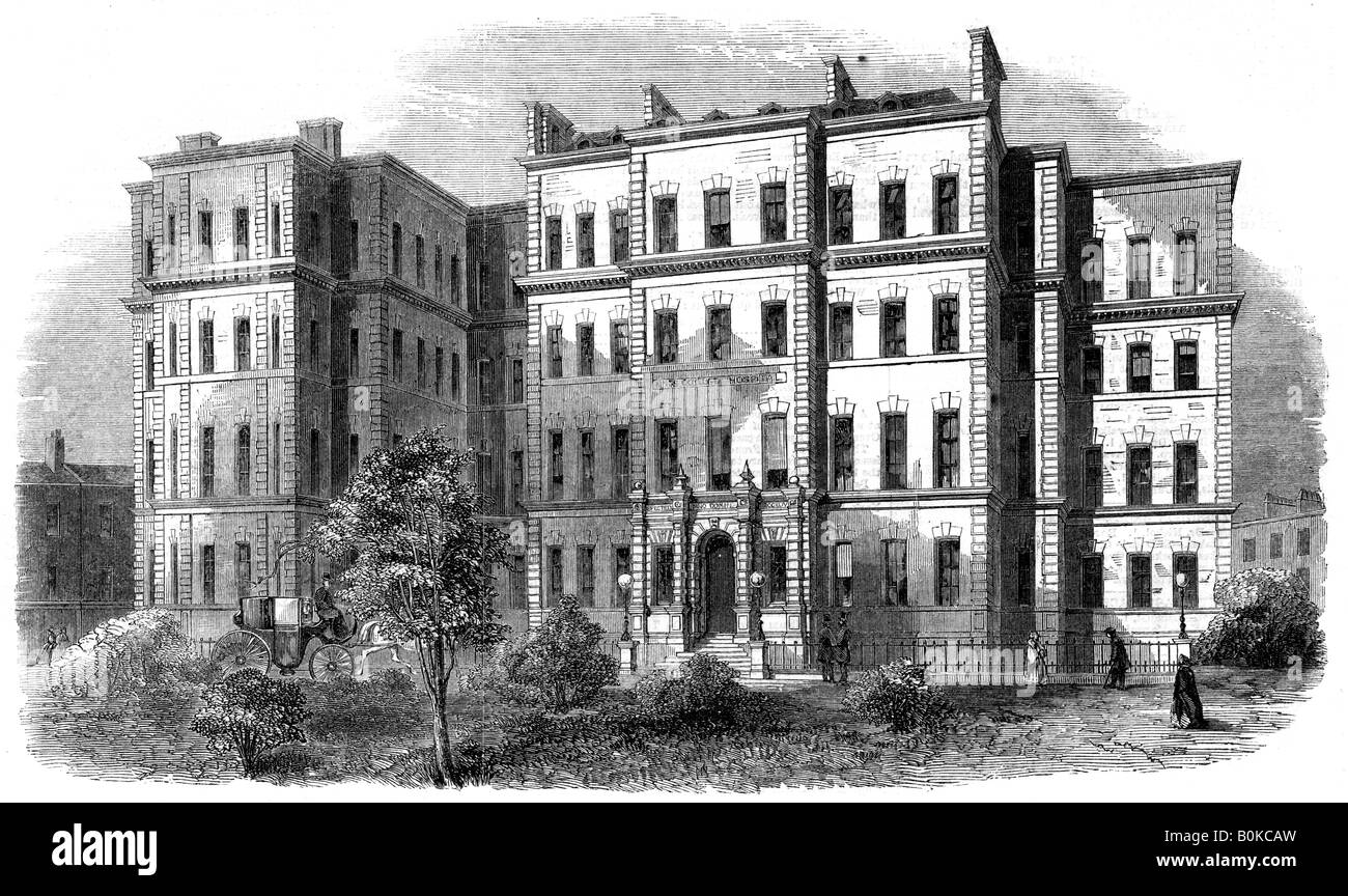 King's College Hospital, Portugal Street, Lincoln's Inn, London, c1860s. Artist: Unknown Stock Photo