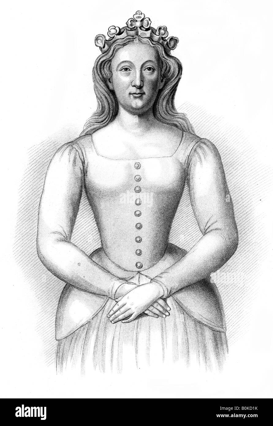Philippa of Hainault, (1851).Artist: Henry Colburn Stock Photo