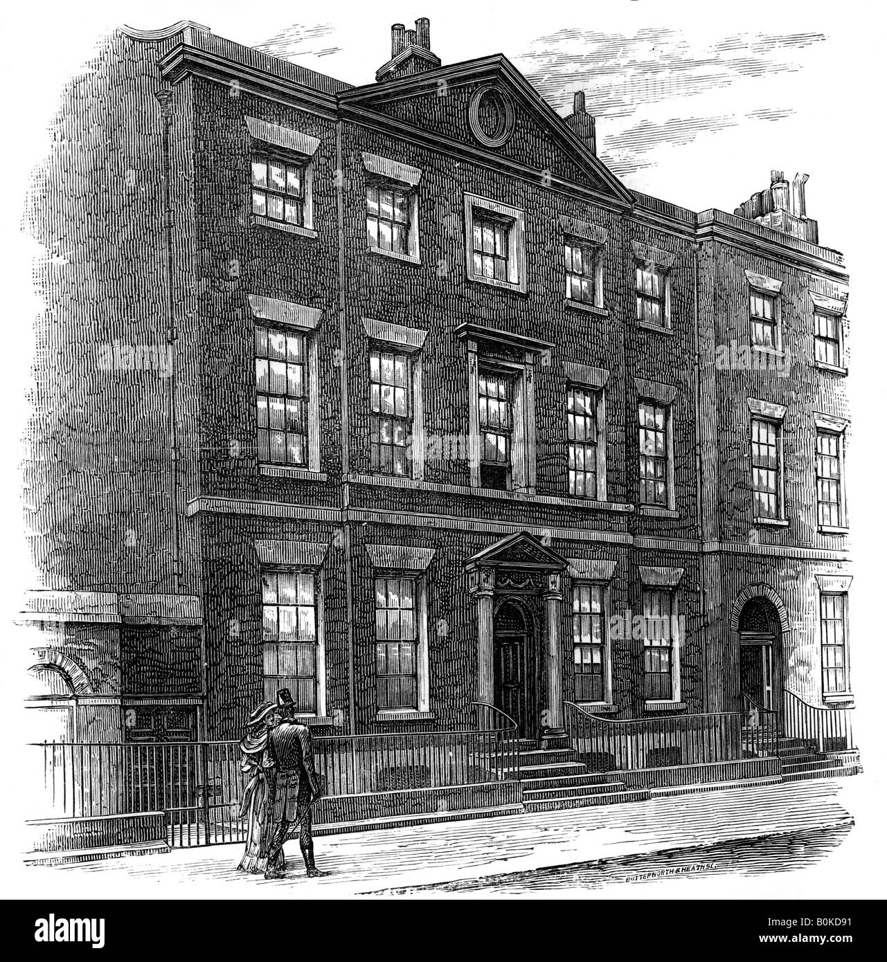 Birthplace of William Gladstone, Liverpool, 19th century.Artist: Butterworth & Heath Stock Photo