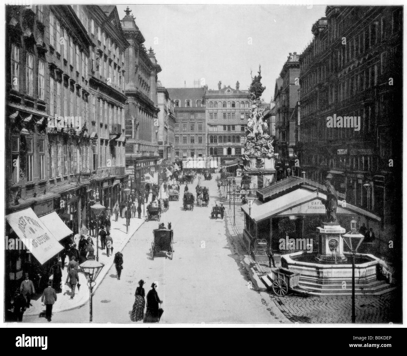 The Graben, Vienna, late 19th century. Artist: John L Stoddard Stock Photo