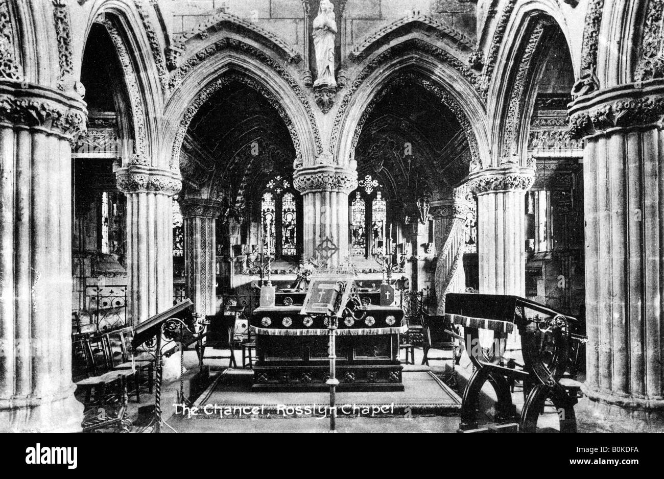 The Chancel, Rosslyn Chapel, Midlothian, Scotland, 20th century. Artist: Unknown Stock Photo