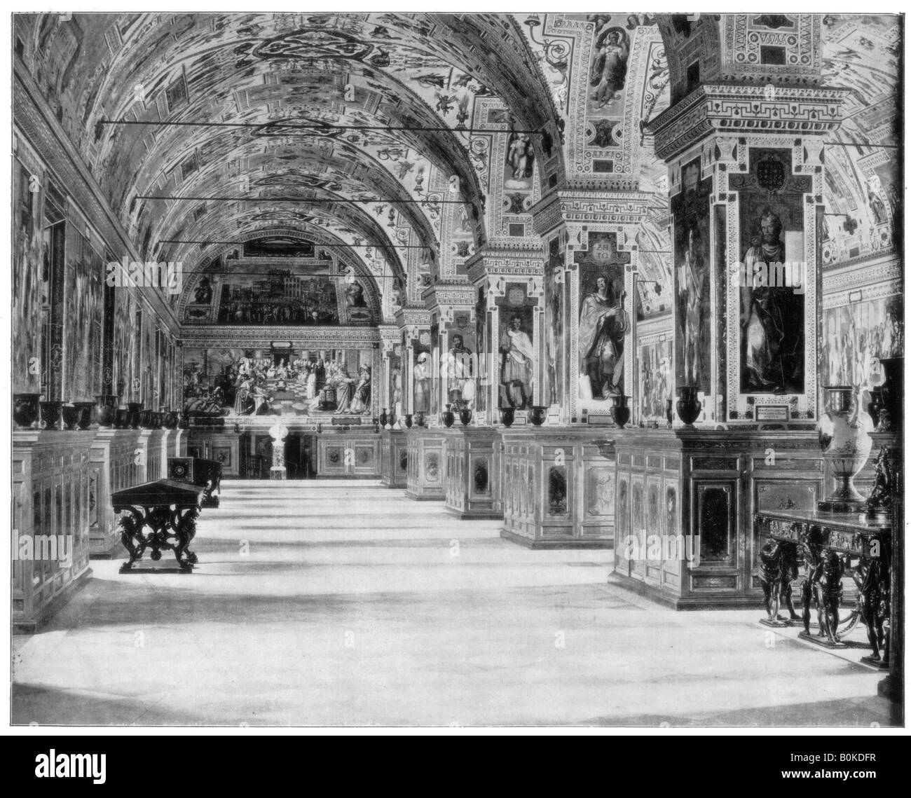 The Vatican Library, Rome, late 19th century. Artist: John L Stoddard Stock Photo