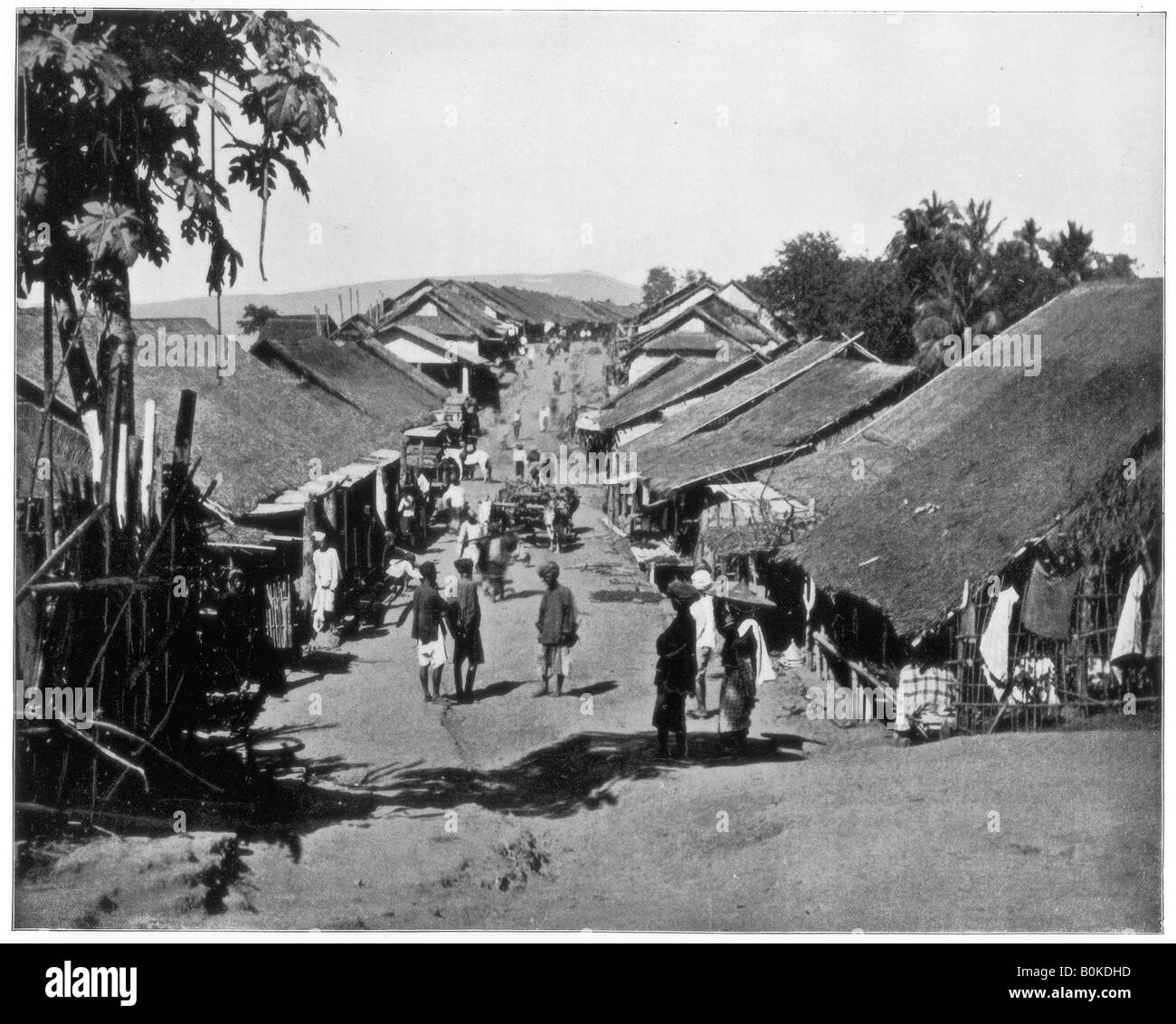 Village near Calcutta, India, late 19th century. Artist: John L Stoddard Stock Photo