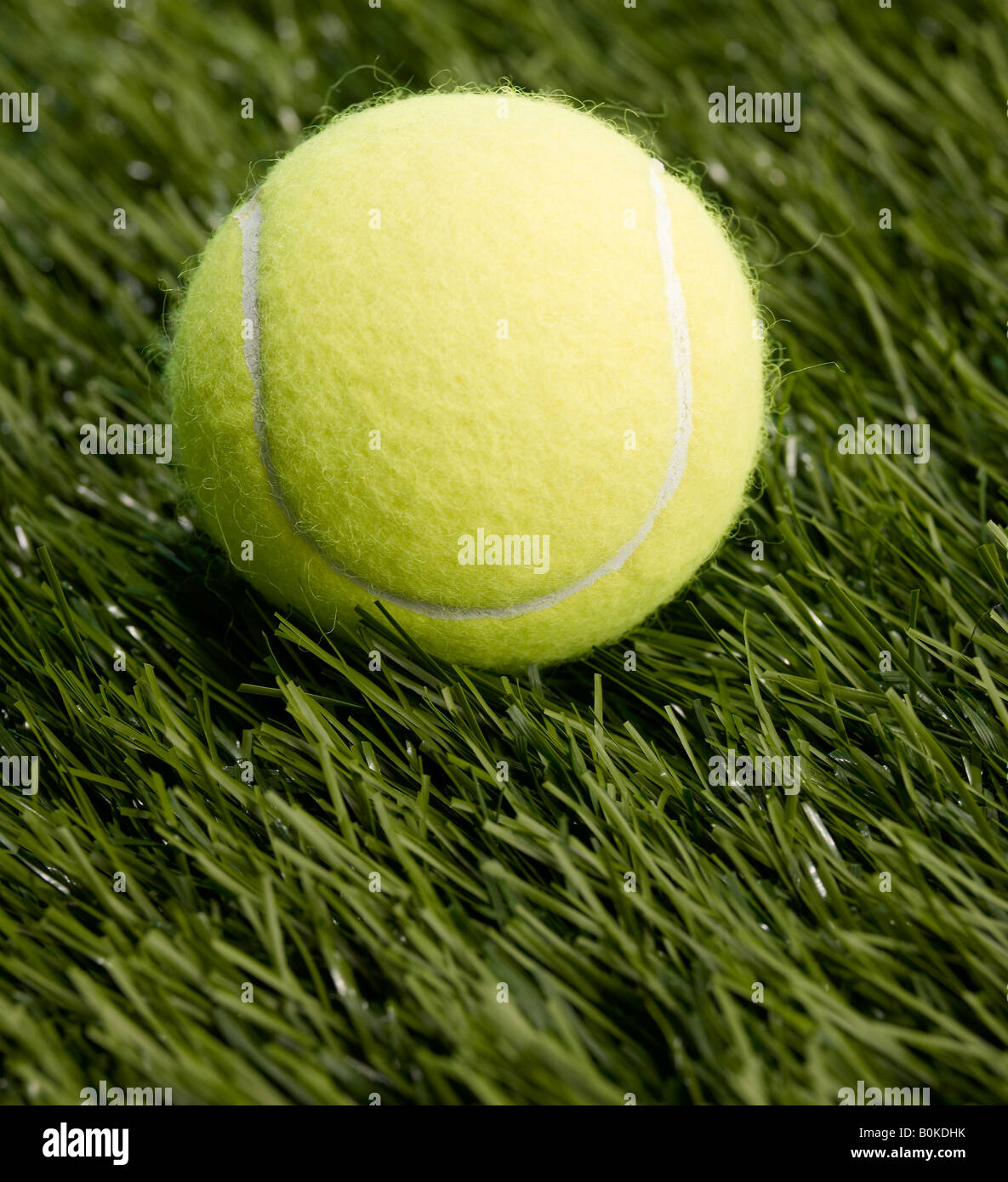 Single Tennis Ball Stock Photo