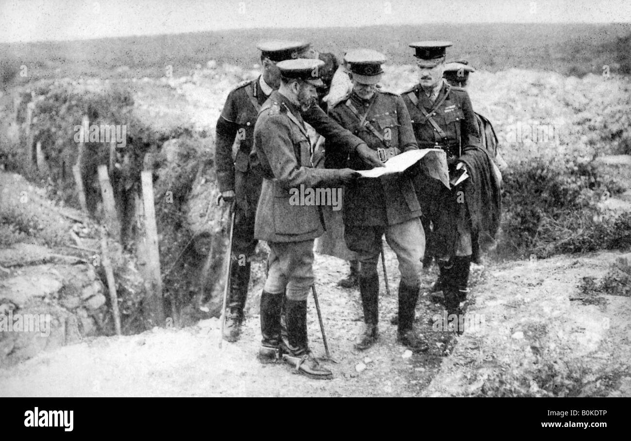 King George V (1865-1936) at St George's Hill, near Fricourt, 10th August 1916, (1936). Artist: Unknown Stock Photo