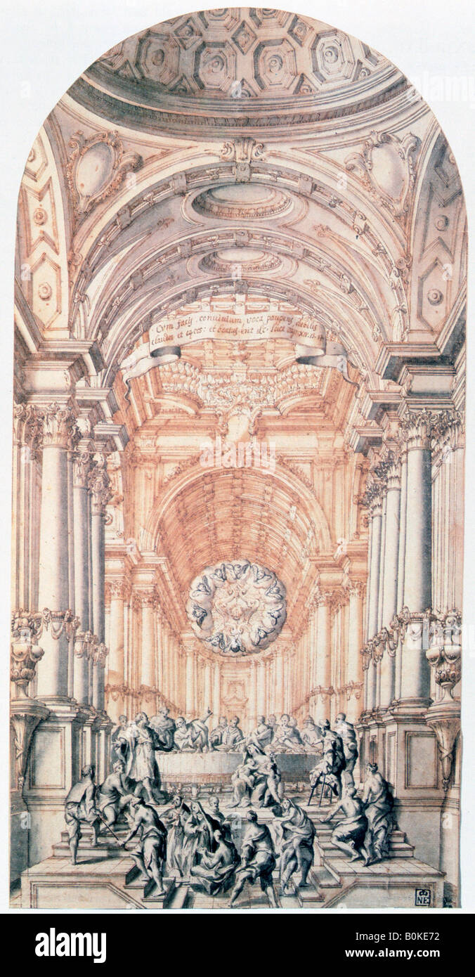 'Project design for the Gospel City', c1716-1756. Artist: Giuseppe Galli Bibiena Stock Photo