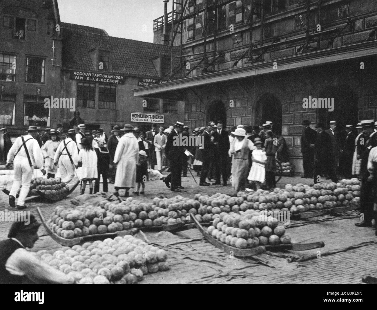 The cheese market on Friday, Alkmaar, Netherlands, c1934. Artist: Unknown Stock Photo