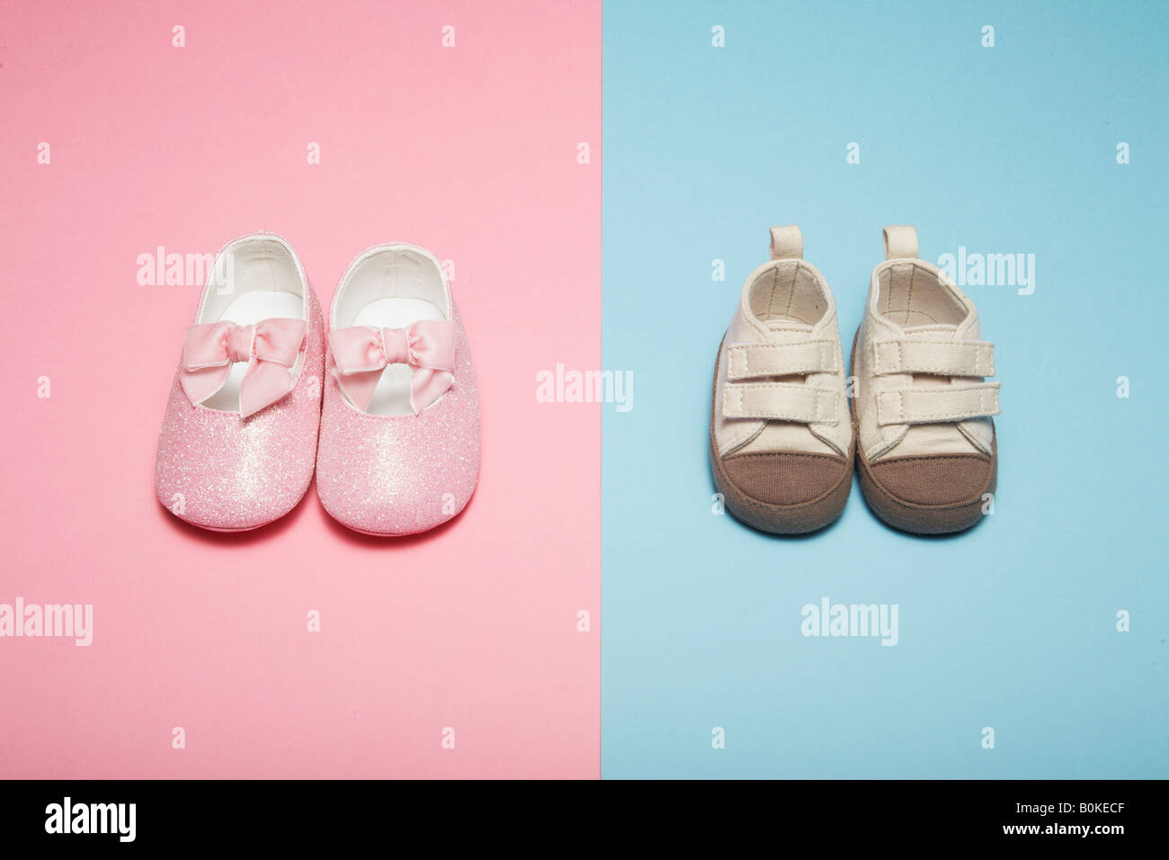 Two Pairs of Baby Shoes Stock Photo - Alamy