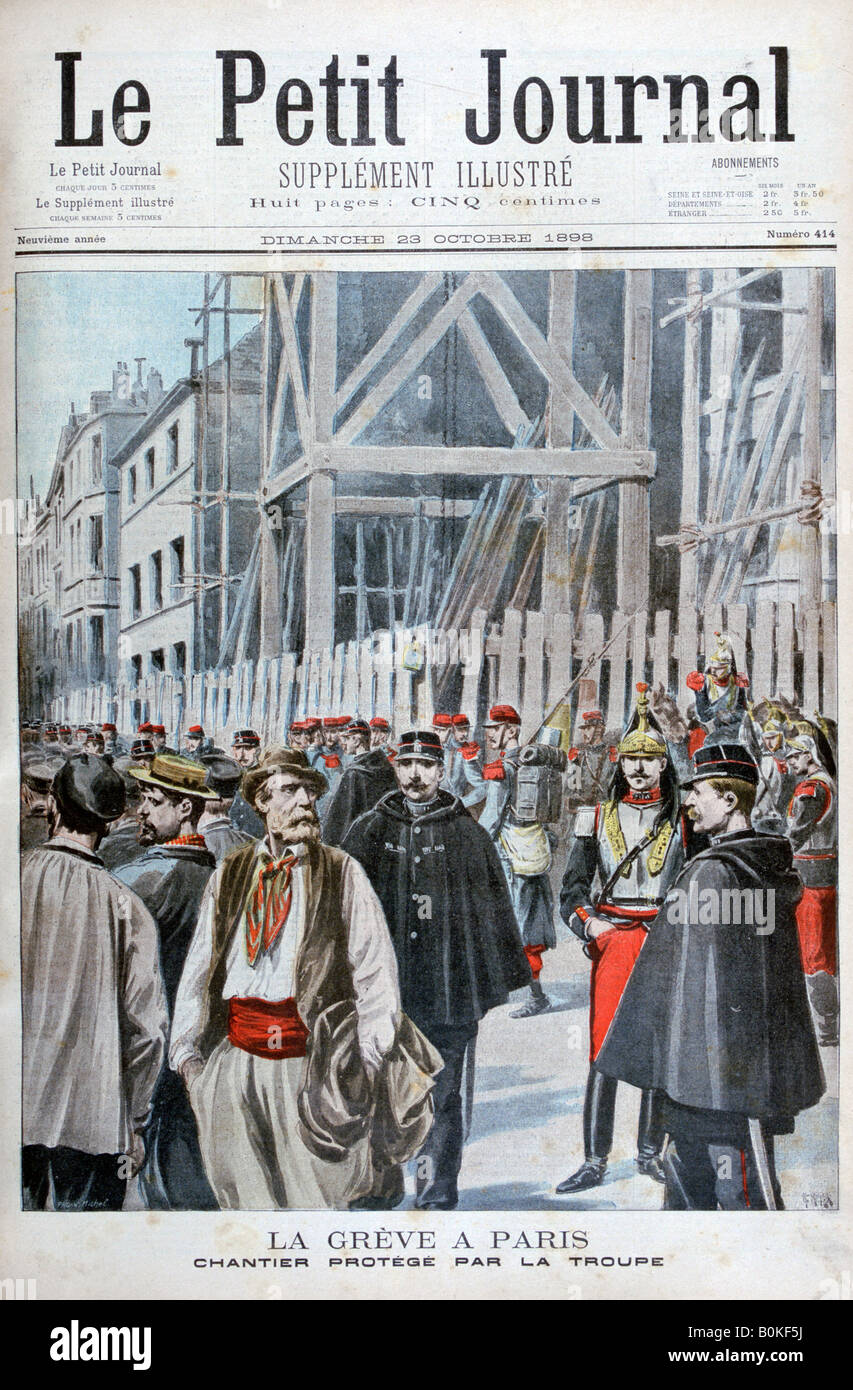 A strike in Paris, 1898. Artist: Henri Meyer Stock Photo