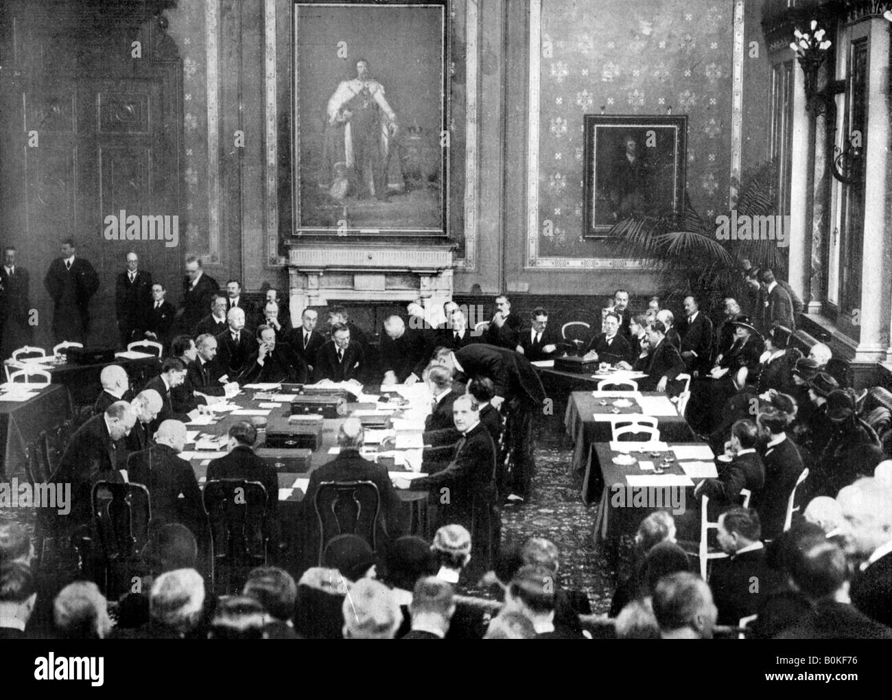 Signing the Locarno Treaties at the British Foreign Office, London, 1925 (1926). Artist: Unknown Stock Photo
