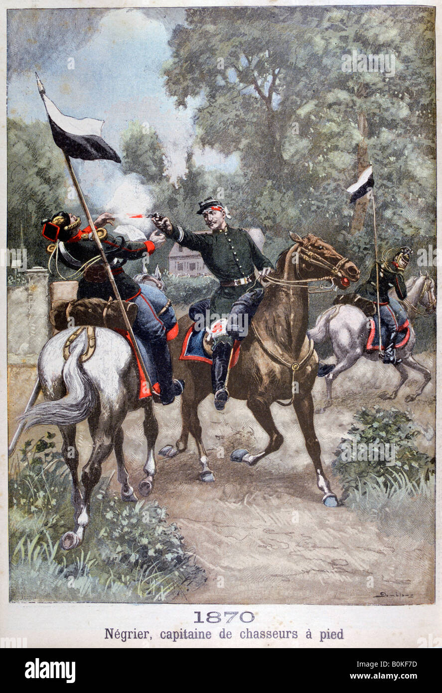 Captain of the chasseurs, The Franco-German War, 1870, (1899). Artist: Unknown Stock Photo