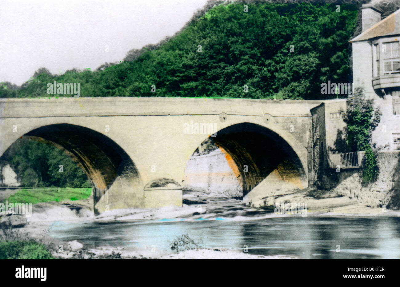 Bridge over the River Allan, BridgeofAllan, Stirling, 1926.Artist