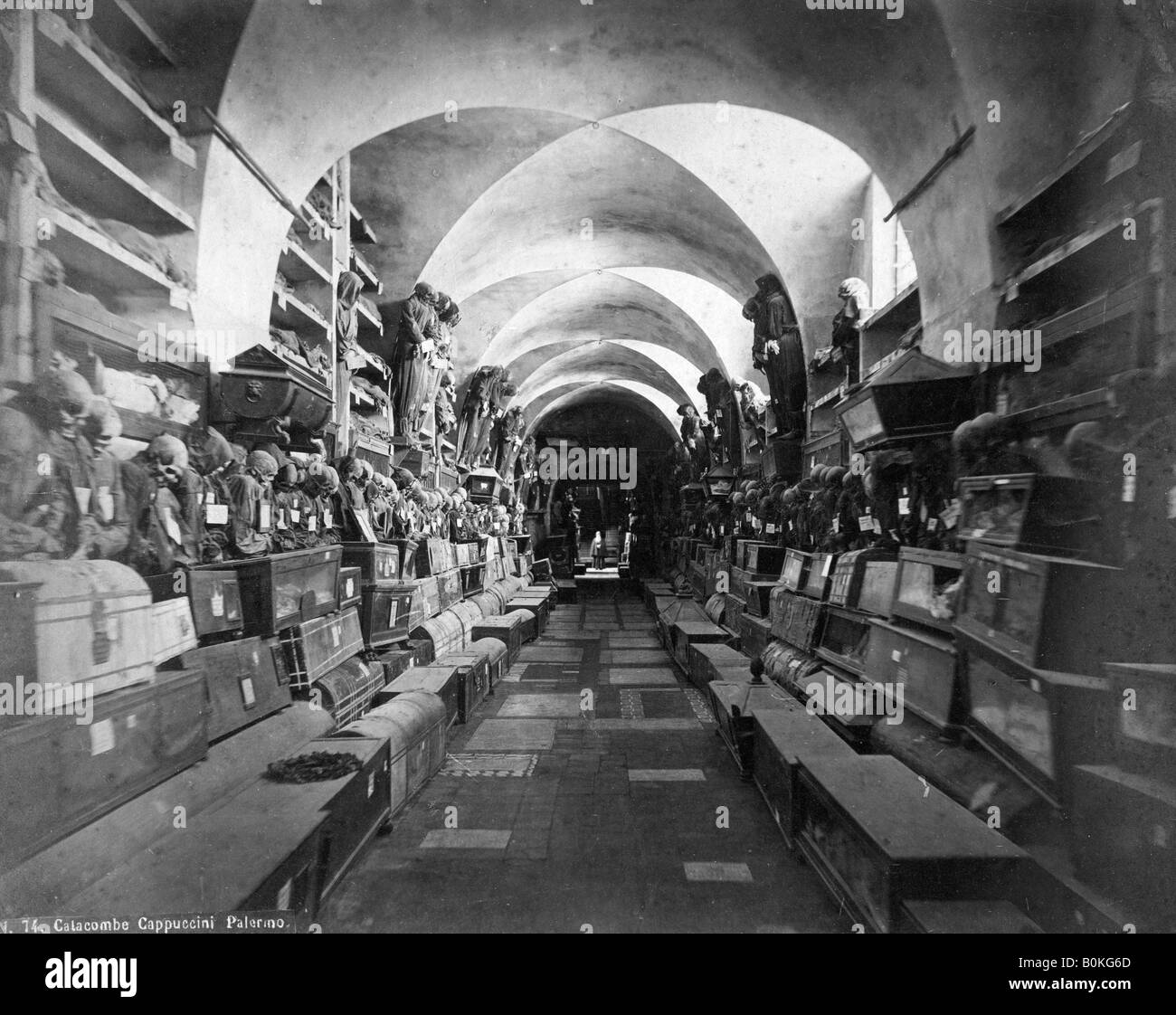 Capuchin catacombs, sicily Black and White Stock Photos & Images - Alamy