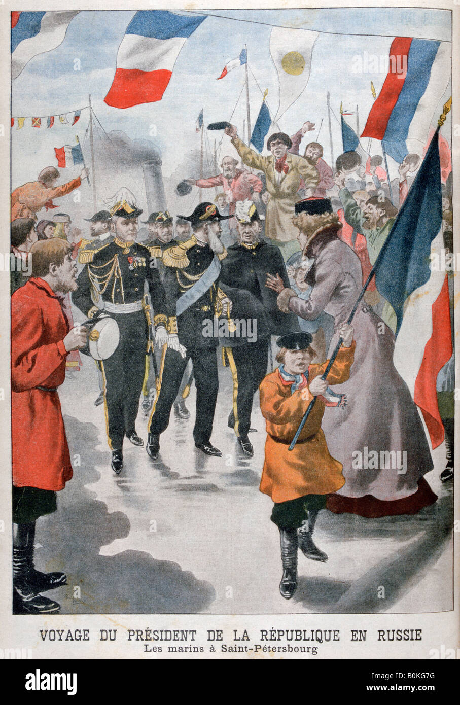 The President of the Republic of France visiting St Petersburg, Russia, 1902. Artist: Unknown Stock Photo