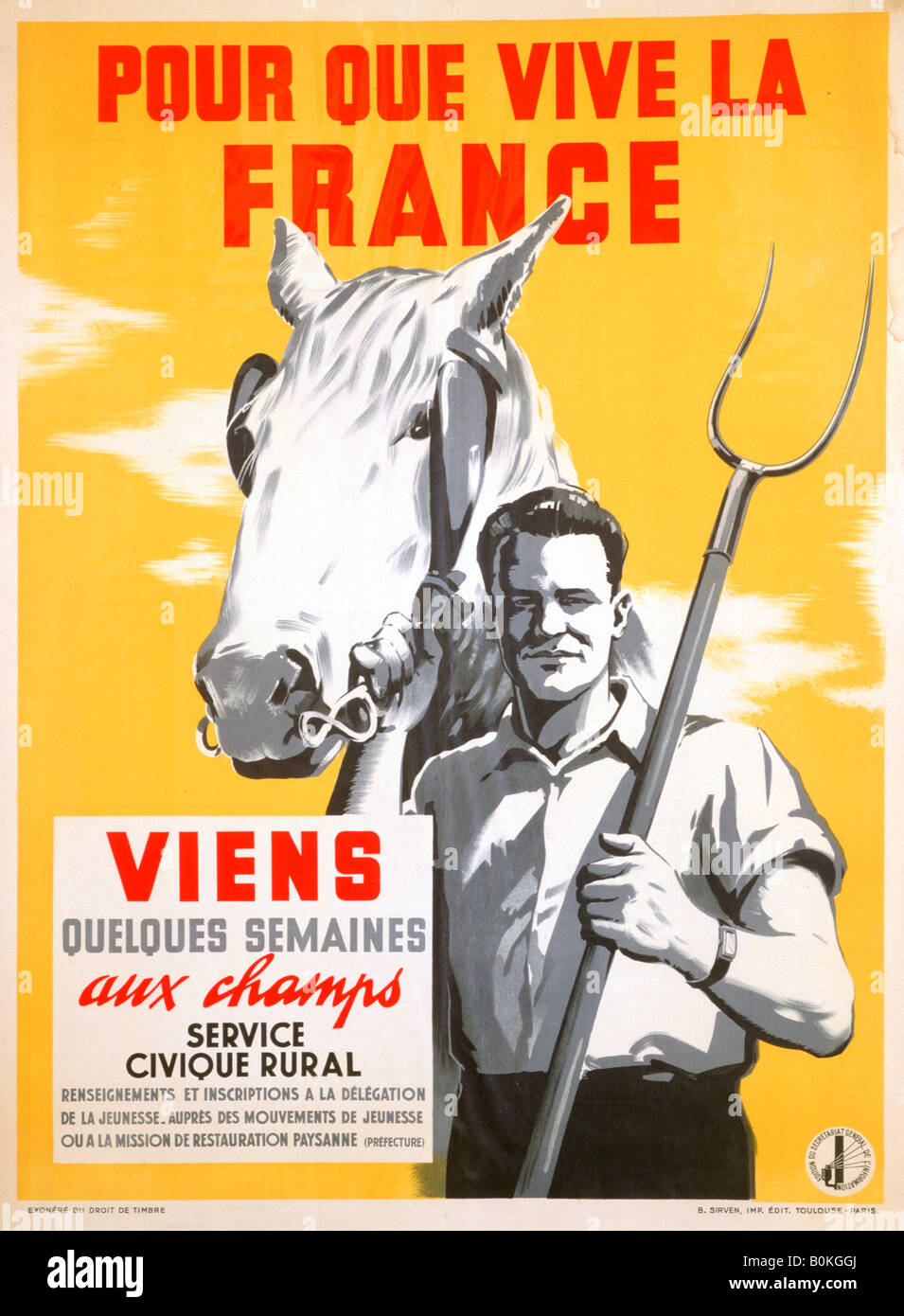 So France Can Live, Spend a Few Weeks Working in the Fields', 1940-1944. Artist: Unknown Stock Photo