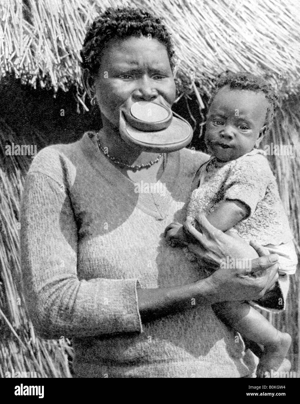 A woman from the Sara-Kaba tribe, Congo Republic, Africa, 1936.Artist: Wide World Photos Stock Photo
