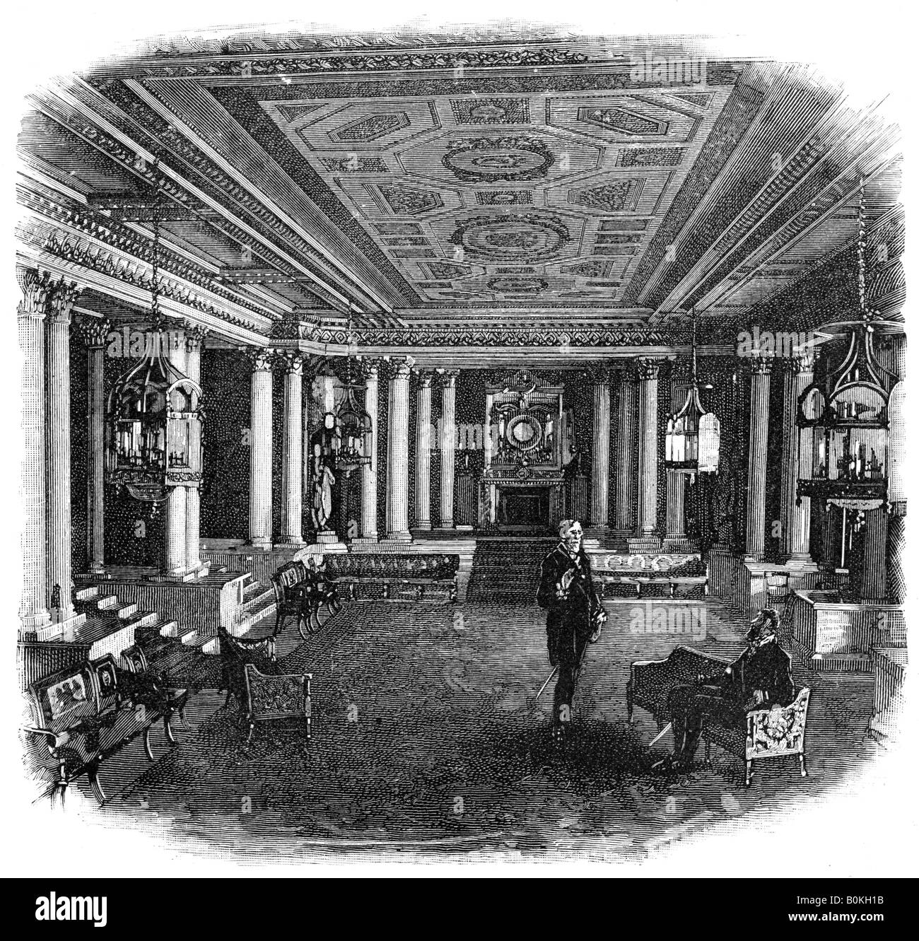 Buckingham palace marble hall Black and White Stock Photos & Images - Alamy